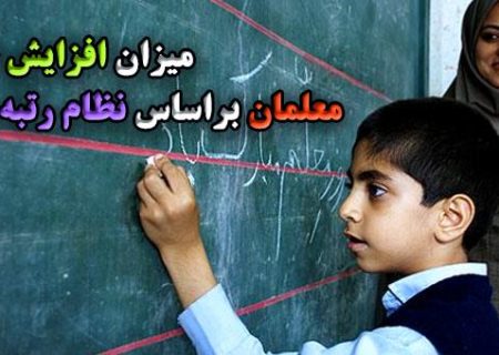 میزان افزایش حقوق معلمان براساس نظام رتبه بندی مشخص شد