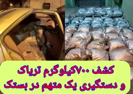 کشف ۷۰۰کیلوگرم تریاک و دستگیری یک متهم طی عملیات منسجم پلیسی در بستک